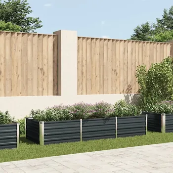 Obraz VidaXL černý kovový Květináč 80 cm x 240 x 45 cm