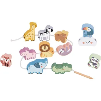 Dřevěná hračka Dřevěná navlékací zvířátka