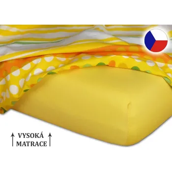 Jersey prostěradlo na vysokou matraci 180x200x25 EXCLUSIVE Tmavě žlutá
