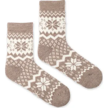 Dámské oblečení Dětské vlněné ponožky Vlnáč Sněhová vločka béžové S (23-26)