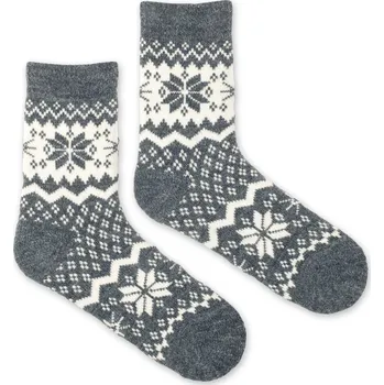 Dámské oblečení Dětské vlněné ponožky Vlnáč Sněhová vločka šedé S (23-26)