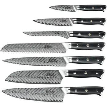 Kuchyňský nůž MaceMaker Elegance SanMai damaškové kuchyňské nože sada 7 ks
