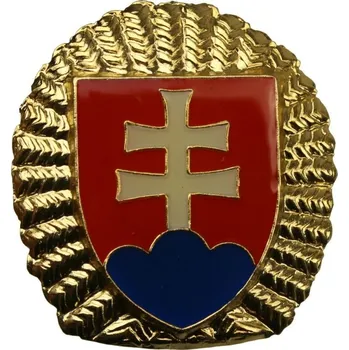 Odznak SLOVENSKO čepicový barevný, Provedení: STŘÍBRNÝ