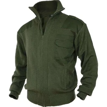 Pánský svetr Svetr CARDIGAN se zipem OLIVOVÝ, Velikost: 58