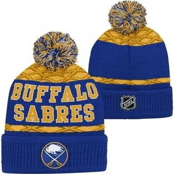 Čepice Dětská zimní čepice Buffalo Sabres NHL Puck Pattern Cuffed Pom