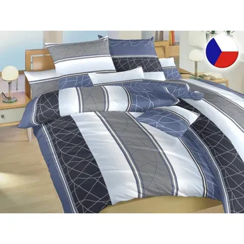 Povlečení Bavlněné povlečení 240x220, 2x 70x90 KOMFORT Bruno modrý