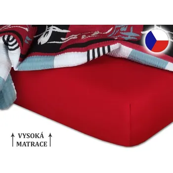 Prostěradlo Jersey prostěradlo na vysokou matraci 90x200x25 EXCLUSIVE Vínová