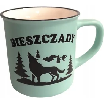 BIESZCZADY Keramický hrnek 400 ml Mátová barva