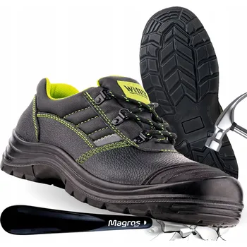 Pracovní obuv Pracovní Bezpečnostní Polobotky s Ocelovou Špičkou a Planžetou, Kožené BOZP VM GOTEBORG S1