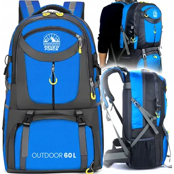 Městský batoh BATOH 60 L HORSKÝ DO HOR PÁNSKÝ DÁMSKÝ MODRÝ XL