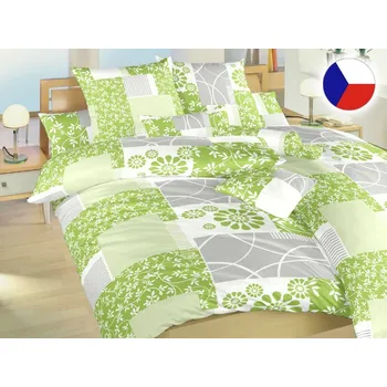 Povlečení Bavlněné francouzské povlečení 220x200, 2x 70x90 KOMFORT Bluemoon zelená