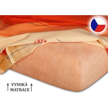 Froté prostěradlo na vysokou matraci 90x200 EXCLUSIVE Meruňková