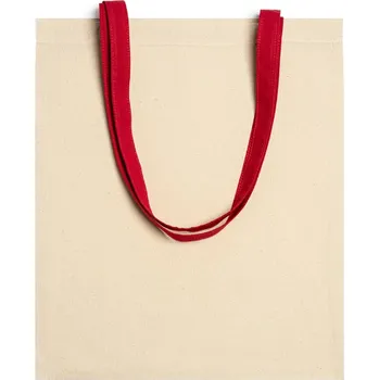 Textilní taška, bavlněná, béžová s ČERVENÝM UCHEM, 41x37cm, 1 ks