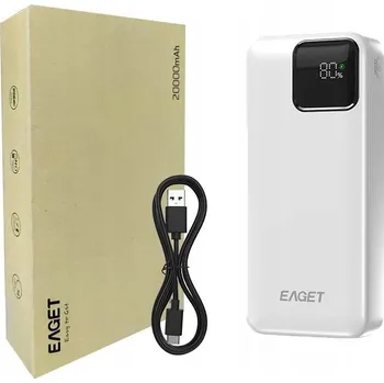 Powerbanka Powerbank EAGET s velkou kapacitou 20000 mAh (PD22,5 W, USB-C) bílý