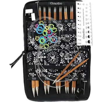 Nástroj na niť a příze ChiaoGoo Set vyměnitelných jehlic SPIN Bamboo Complete 10Cm (Set vyměnitelných jehlic ChiaoGoo SPIN Bamboo Complete 10Cm)