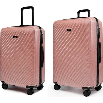 Velký a střední cestovní kufr s TSA zámkem ROWEX Roseline 2v1 Barva: Růžovo-zlatá