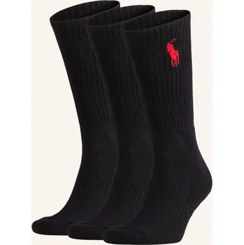 Pánské ponožky Polo Ralph Lauren Pánská Ponožky, Sada 3 Párů, 002 black 001, 40