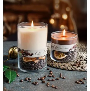 Svíčka Svíčka ve skle DUO COFFEE AROMA vonná 420g