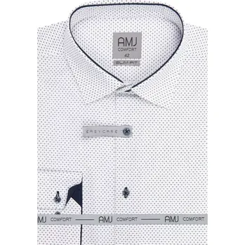 Pánská košile Košile s dlouhým rukávem COMFORT AMJ VDBR 1463 bílo-navy velikost 44