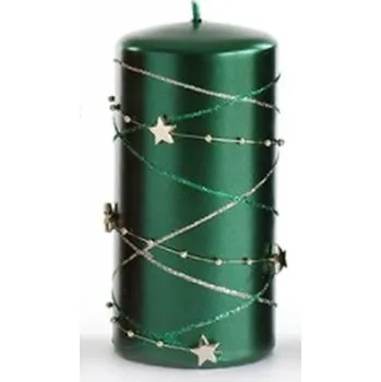 Svíčka Świeca GIRLANDA walec duży 7xh18cm zielona