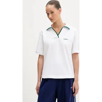 Bavlněné polo tričko adidas Essentials Colorpop JZ0191 bílá 00X, vel. S