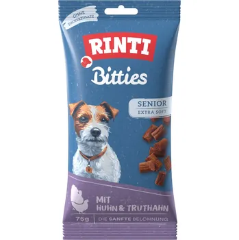 Krmivo pro psa 12 x 75 g RINTI Extra Bitties Senior kuřecí & krůtí