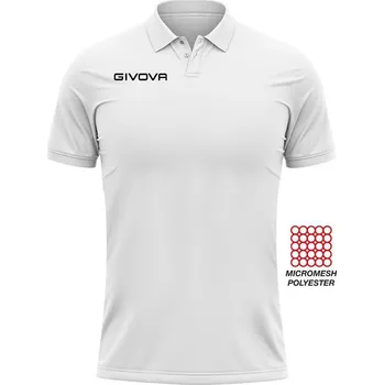 Pánské tričko GIVOVA Givova polo kapsa z síťoviny L BÍLÁ|ČERNÁ