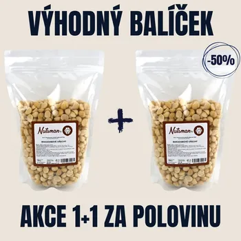 NUTSMAN Makadamové ořechy půlky AKCE 1 kg + 1 kg za poloviční cenu