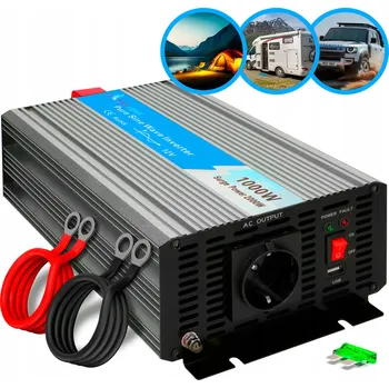 Měnič napětí Měnič Napětí napětí Extralink 12 V 1000 W čistý sinus s USB portem