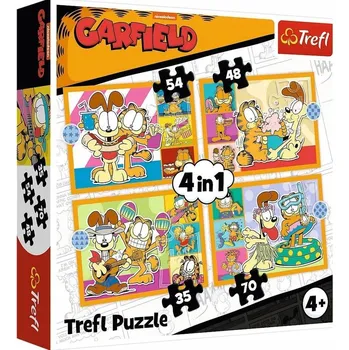Puzzle 34673 TREFL PUZZLE Puzzle 4v1 Garfield má rád lasagne