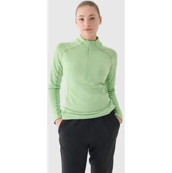 Dámská mikina MIKINA 4F NA BĚHÁNÍ TRÉNINKOVÁ RYCHLESCHNOUCÍ DÁMSKÁ ZELENÁ vel. S