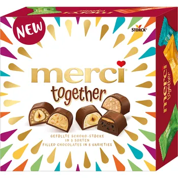 Bonboniéra Merci Together 175g cena za kartonové balení (Kartonové balení : 14 ks)