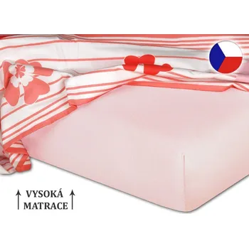 Jersey prostěradlo na vysokou matraci 90x200x25 EXCLUSIVE pudrové