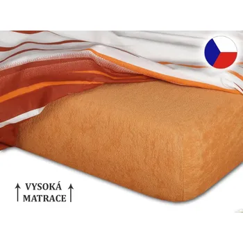 Froté prostěradlo na vysokou matraci 90x200 EXCLUSIVE Karamel