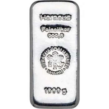 Sběratelství Investiční stříbro - stříbrný slitek 1000g Heraeus (.999)