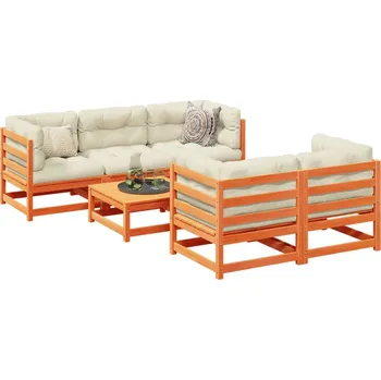 Zahradní lavice zahrada-XL 6dílná zahradní sedací souprava voskově hnědá masivní borovice 3299287