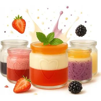 Sklenice 5x NÁDOBY NA DEZERTY 150 Ml Skleněná zavařovací sklenice SRDCE Na Dezerty