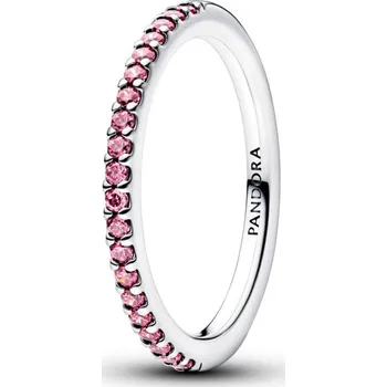 Prsten PANDORA stříbrný prsten Třpytivý růžový kroužek 60