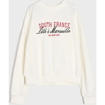 Dívčí mikina Sinsay - Mikina s kulatým výstřihem a výšivkou - krémová - 705HB-01X - 705HB-01X-140