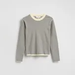 Reserved - Pruhované bavlněné tričko s dlouhým rukávem - tmavomodrá - 755GL-59X - 755GL-59X-S