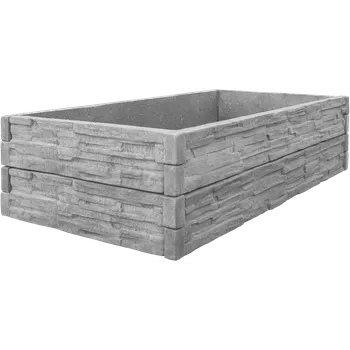 Vyvýšený záhon Betonový vyvýšený záhon - 1 x 2 x 0,5 m - štípaný kámen