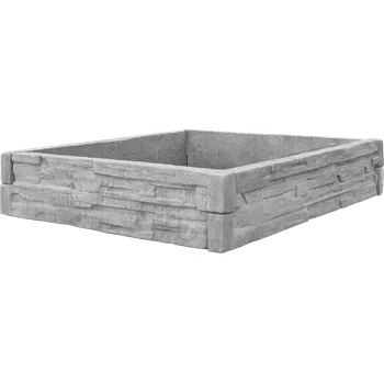 Vyvýšený záhon Betonový vyvýšený záhon - 1 x 1 x 0,25 m - štípaný kámen