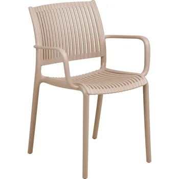 Zahrada House Nordic Plastová zahradní židle MANZANO s područkami taupe 7001217