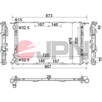 Motor automobilu Chladič, chlazení motoru JPN 60C9005-JPN
