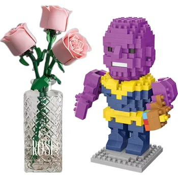 ostatní stavebnice Wise Hawk Valentýnský set - 3x Růže a Thanos Barva růží:: Růžová