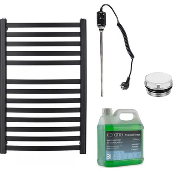 Radiátor CERANO - Koupelnový elektrický radiátorový set Paolo - 600W - černá matná - 850x550 mm