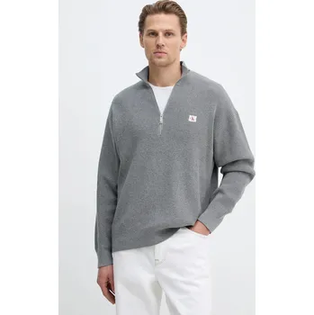 Pánský svetr Bavlněný svetr Calvin Klein Jeans LV04RE308G šedá 09M, vel. XL