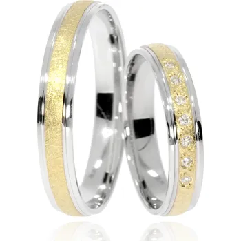 Prsten Zlatnictví Helios Zlaté snubní prsteny LC-1482/ZB Kameny: S laboratorními Diamanty