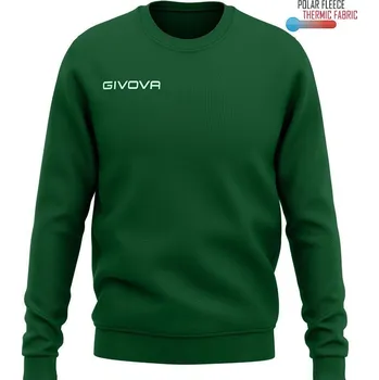 Dámská mikina GIVOVA Givova Maglia Polarfleece – volný střih, kulatý výstřih (3XS) ZELENÁ
