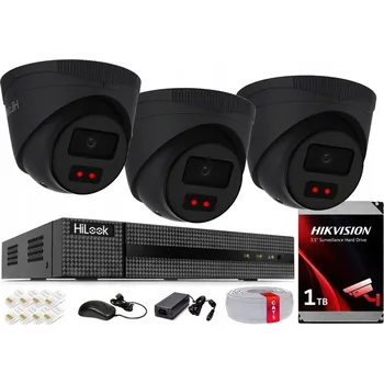 Bezpečnostní kamera Sada pro monitorování domu 4MPx, 3 kamery HiLook od Hikvision PoE, aplikace HIK